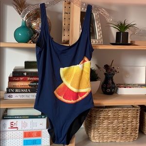 Onia One piece Swimsuit Blue Citrus Fruit XL